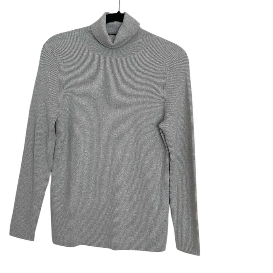 Nwt Ann Taylor Silver Metallic Turtleneck Sweater
